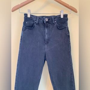 High Waisted Charcoal Blue Skinny Jeans
